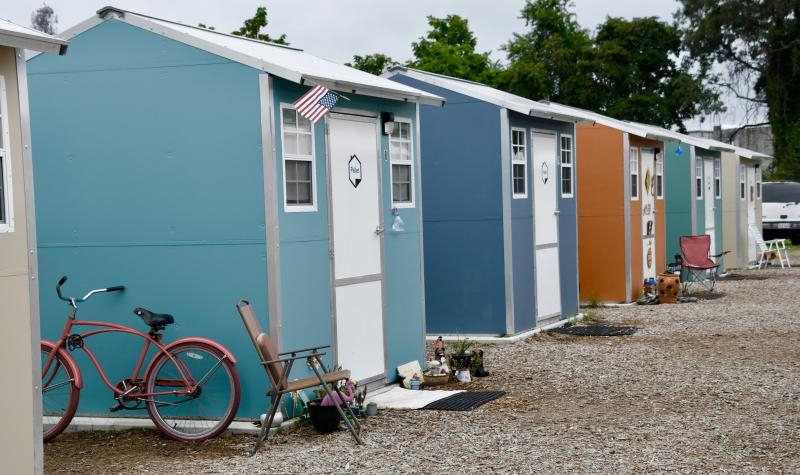 The Springboard Collaborative Pallet Village opened last February and has been filled to its capacity of 40 people ever since. Each shelter is 64 square feet. The collaborative is seeking another Sussex County location for a second village. RON MACARTHUR PHOTOS